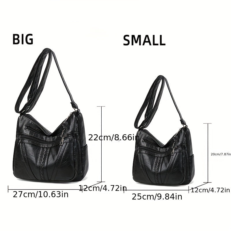 Fashion Crossbody Bag for Women - Large Capacity Braided Detail Shoulder Bag